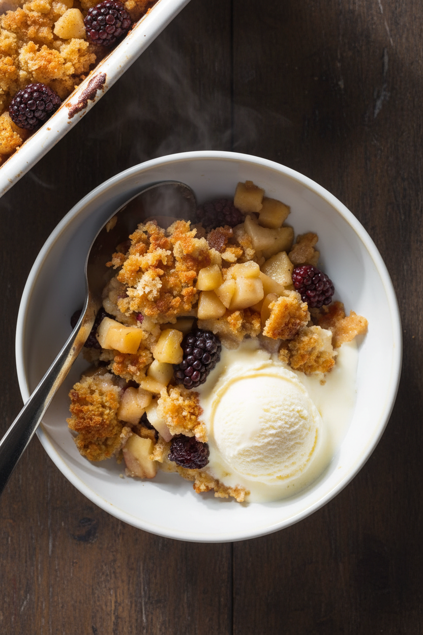 Apple and Blackberry Betty Dessert