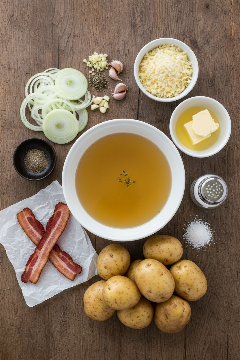 Bacon and Onion Potato Bake