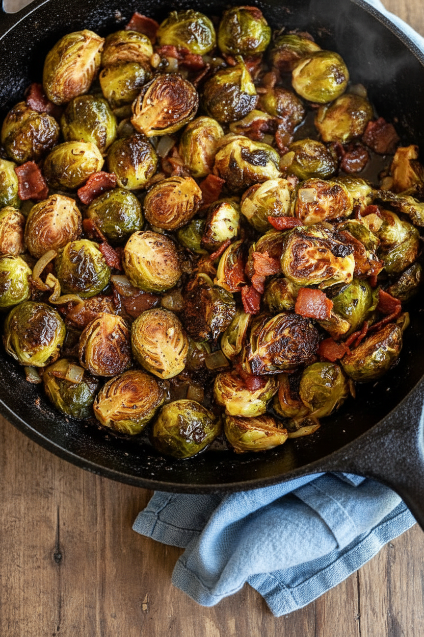 Brussels Sprouts with Hot Bacon Dressing Recipe