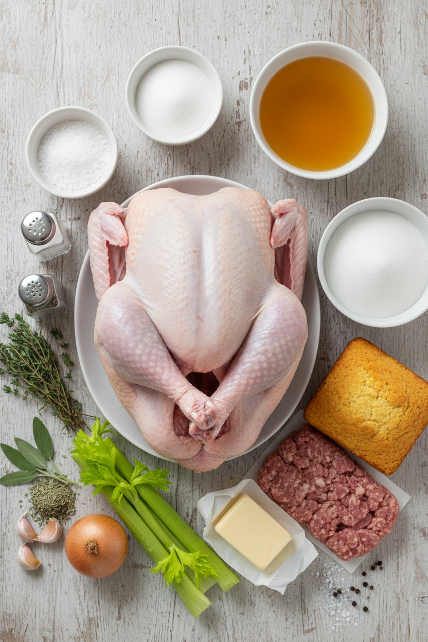 Butterflied Roast Turkey with Crispy Sausage Dressing