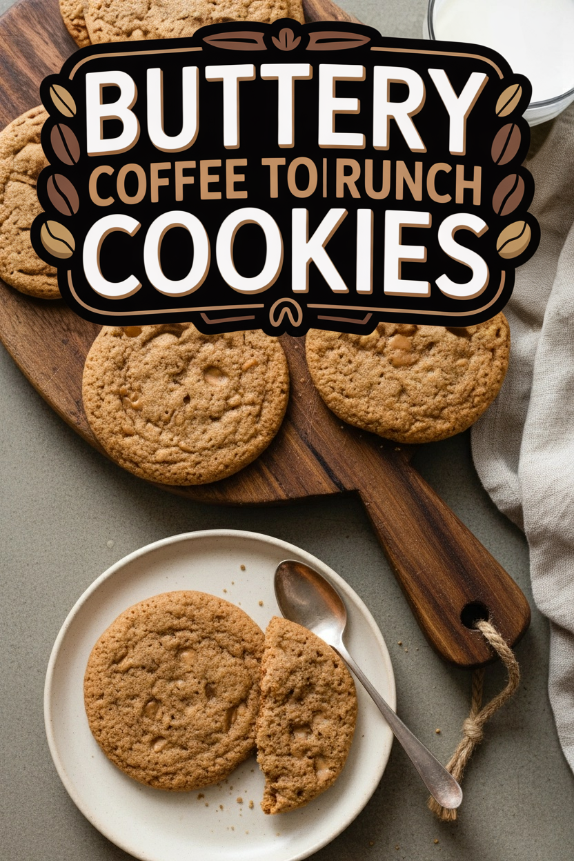 Buttery Coffee Toffee Crunch Cookies