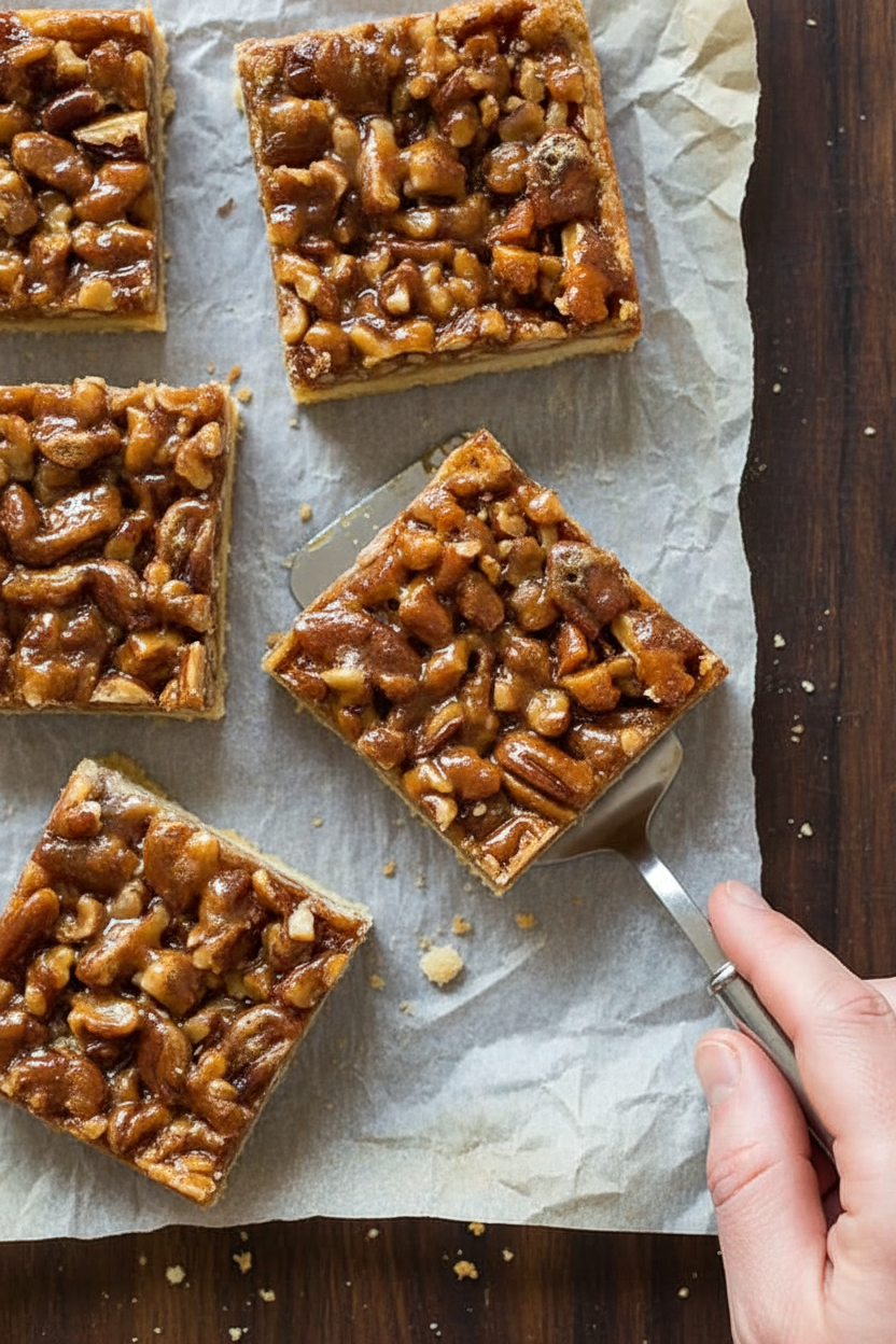 Buttery Pecan Shortbread Cookie Bars