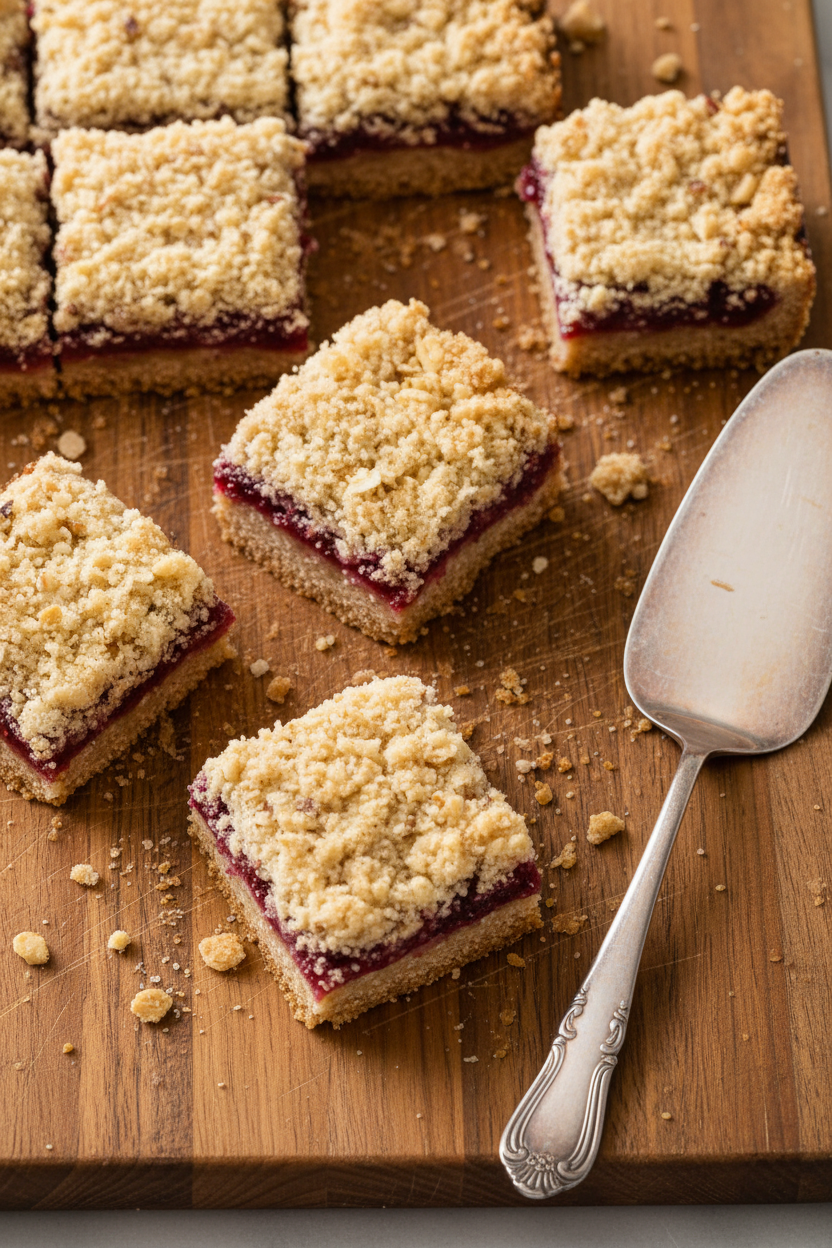 Buttery Raspberry Crumb Bars