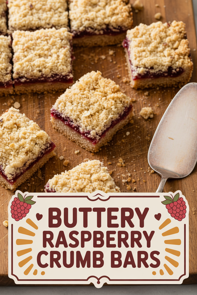 Buttery Raspberry Crumb Bars