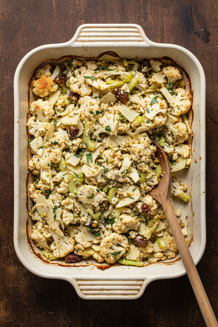 Cauliflower Salad with Sweet Mustard Date Dressing