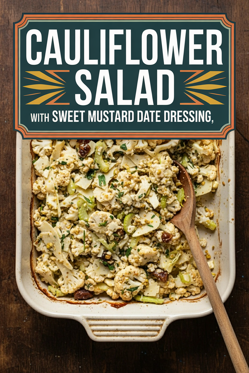 Cauliflower Salad with Sweet Mustard Date Dressing