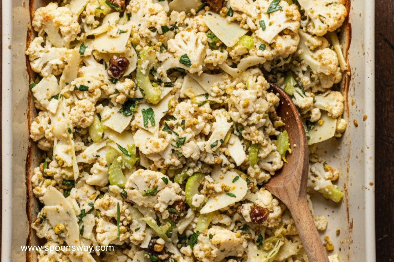 Cauliflower Salad with Sweet Mustard Date Dressing