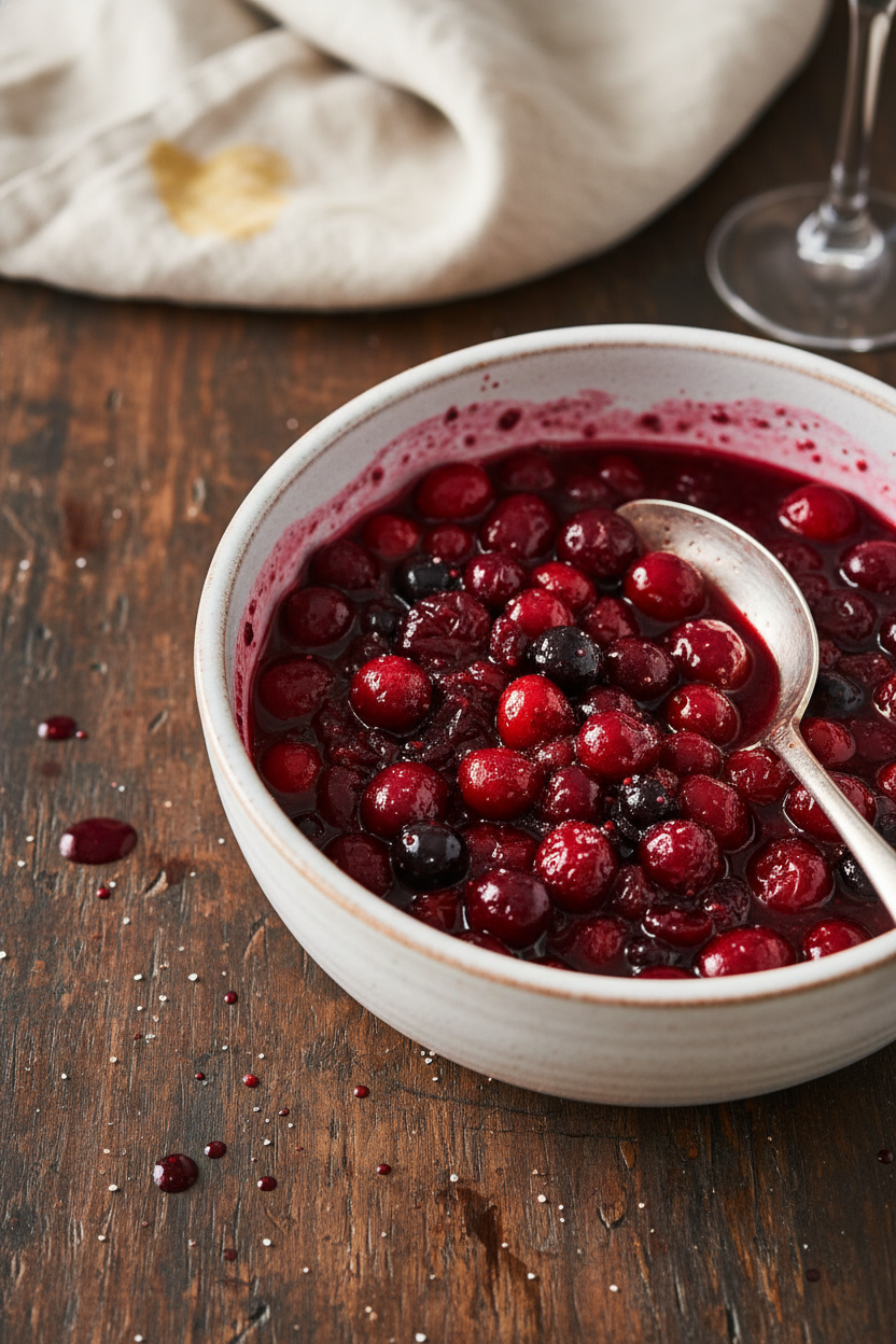 Champagne Cranberry Sauce with Currants