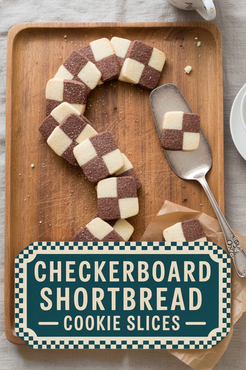 Checkerboard Shortbread Cookie Slices