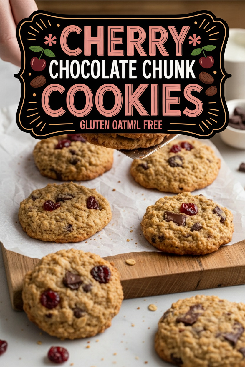 Cherry Chocolate Chunk Gluten Free Oatmeal Cookies