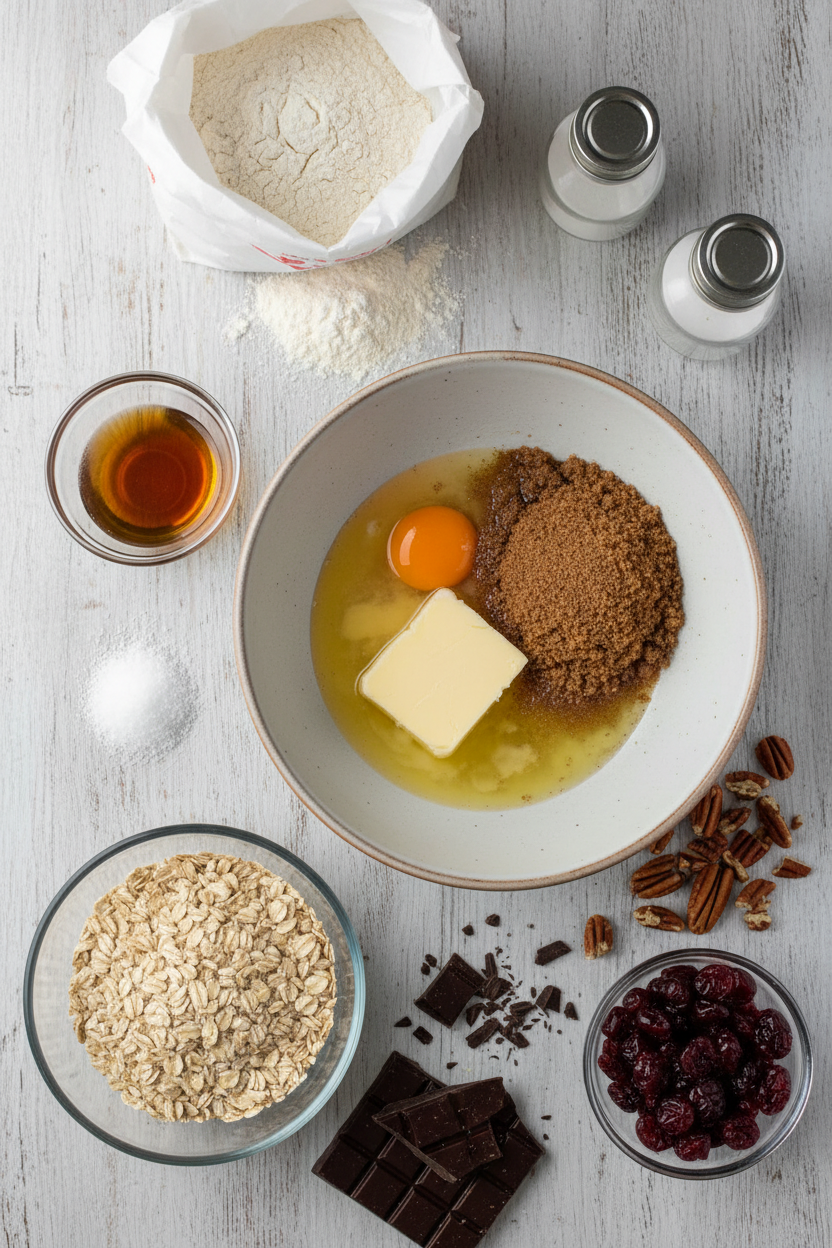 Cherry Pecan Chocolate Chunk Oatmeal Cookies