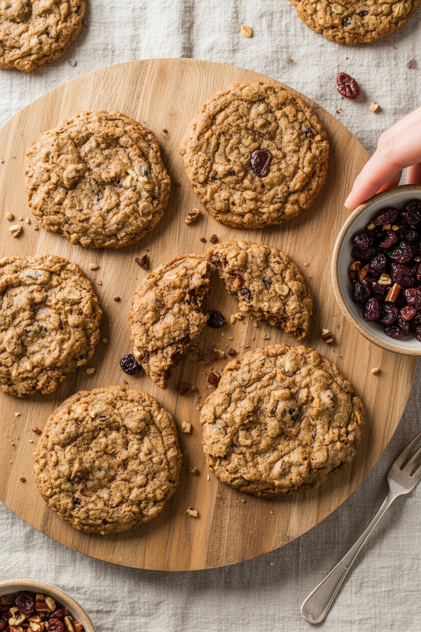 Cherry Pecan Chocolate Chunk Oatmeal Cookies