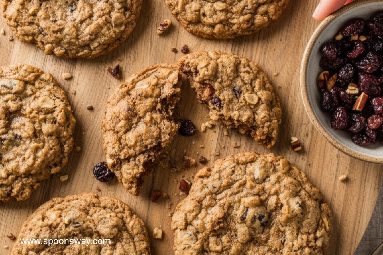 Cherry Pecan Chocolate Chunk Oatmeal Cookies
