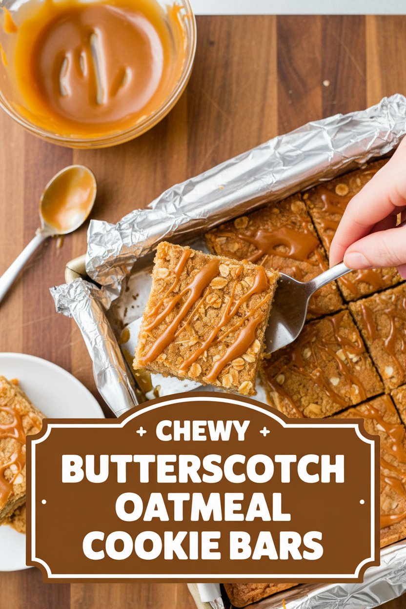 Chewy Butterscotch Oatmeal Cookie Bars