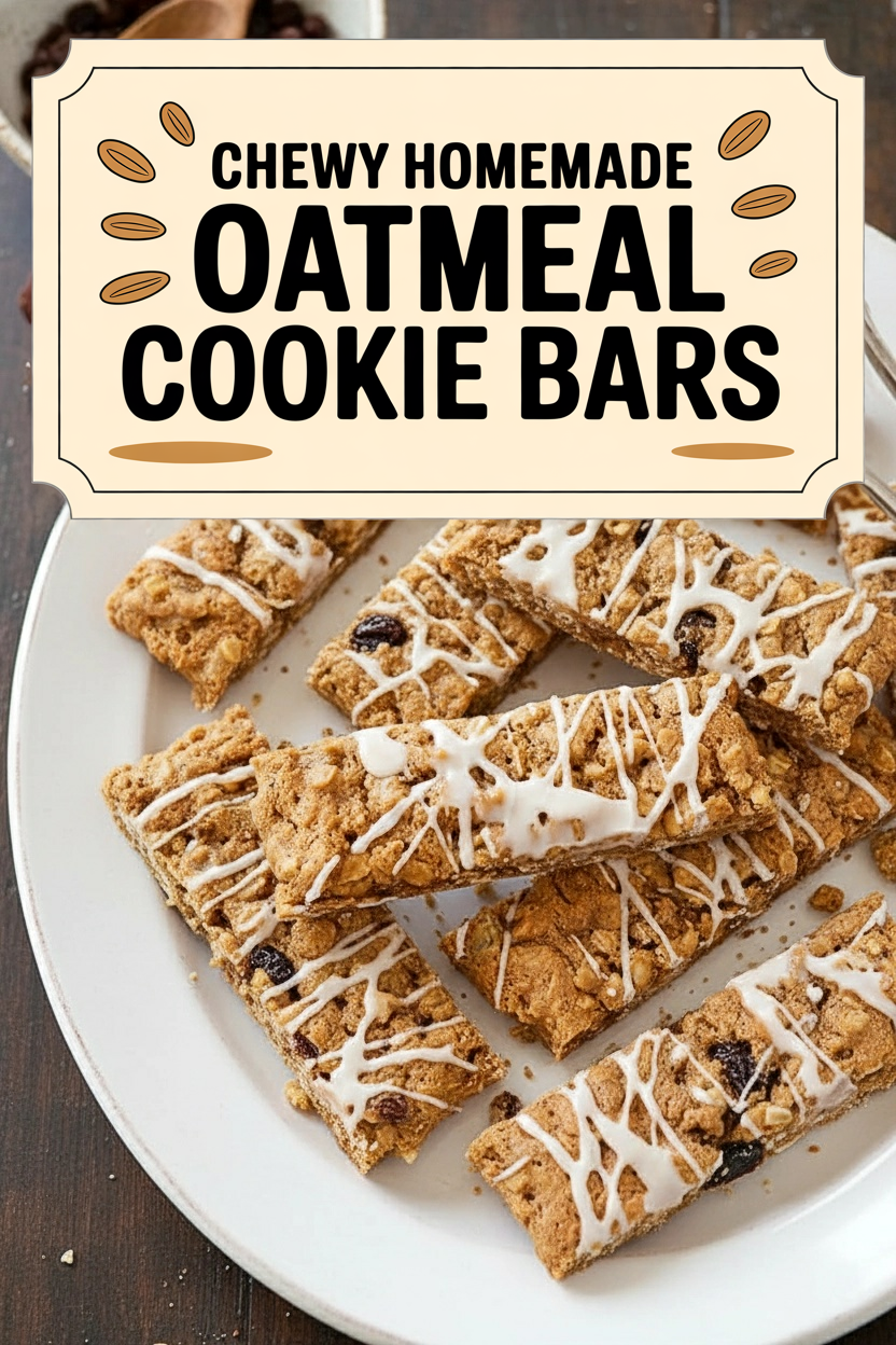 Chewy Homemade Oatmeal Cookie Bars