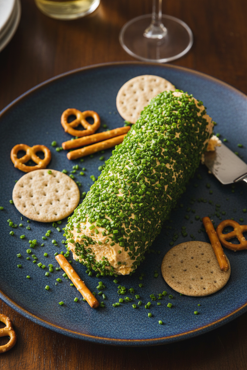 Chive Studded Cheddar Cheese Log