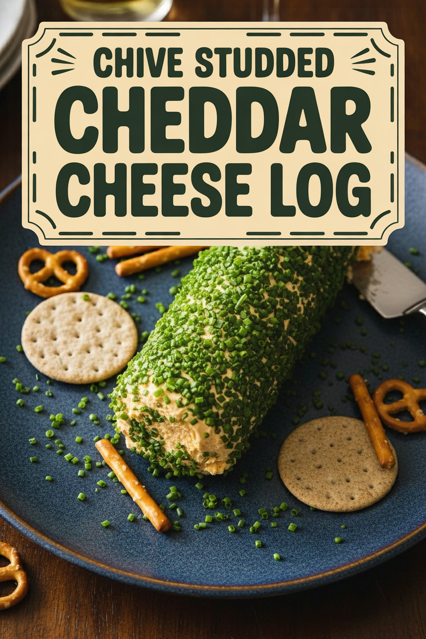 Chive Studded Cheddar Cheese Log