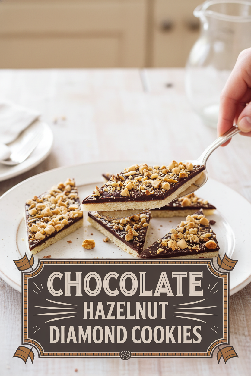 Chocolate Hazelnut Diamond Cookies