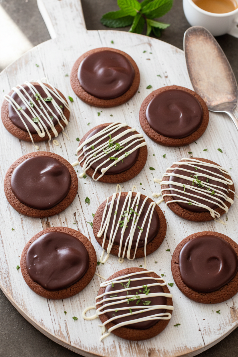 Chocolate Mint Glaze Cookie Delights