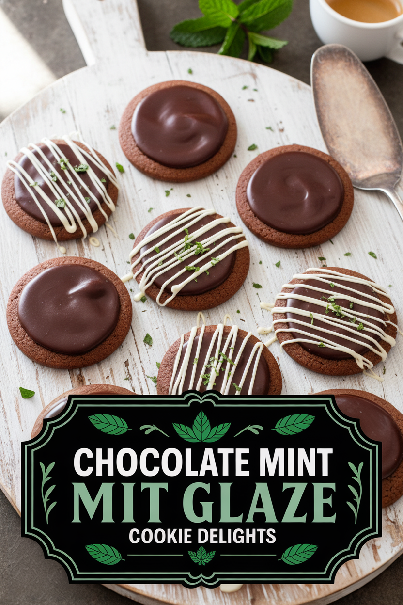 Chocolate Mint Glaze Cookie Delights