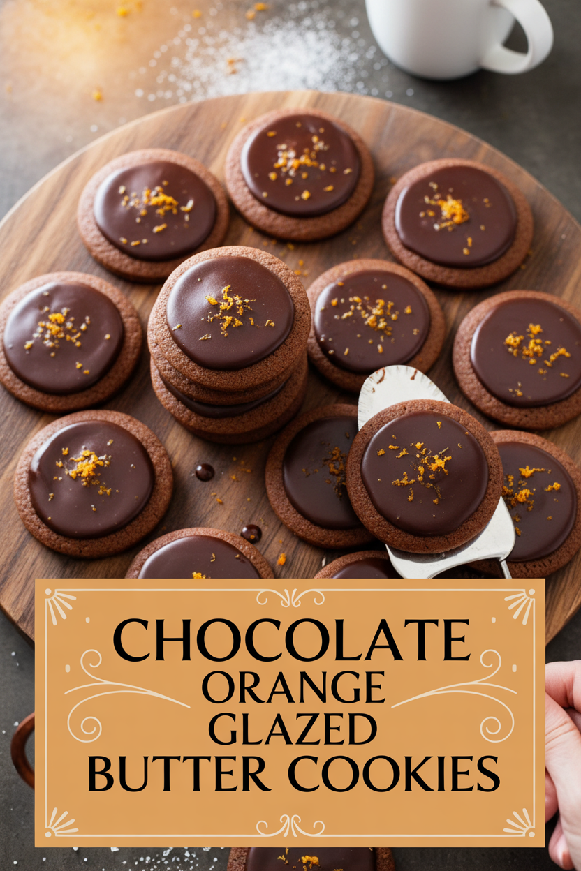 Chocolate Orange Glazed Butter Cookies