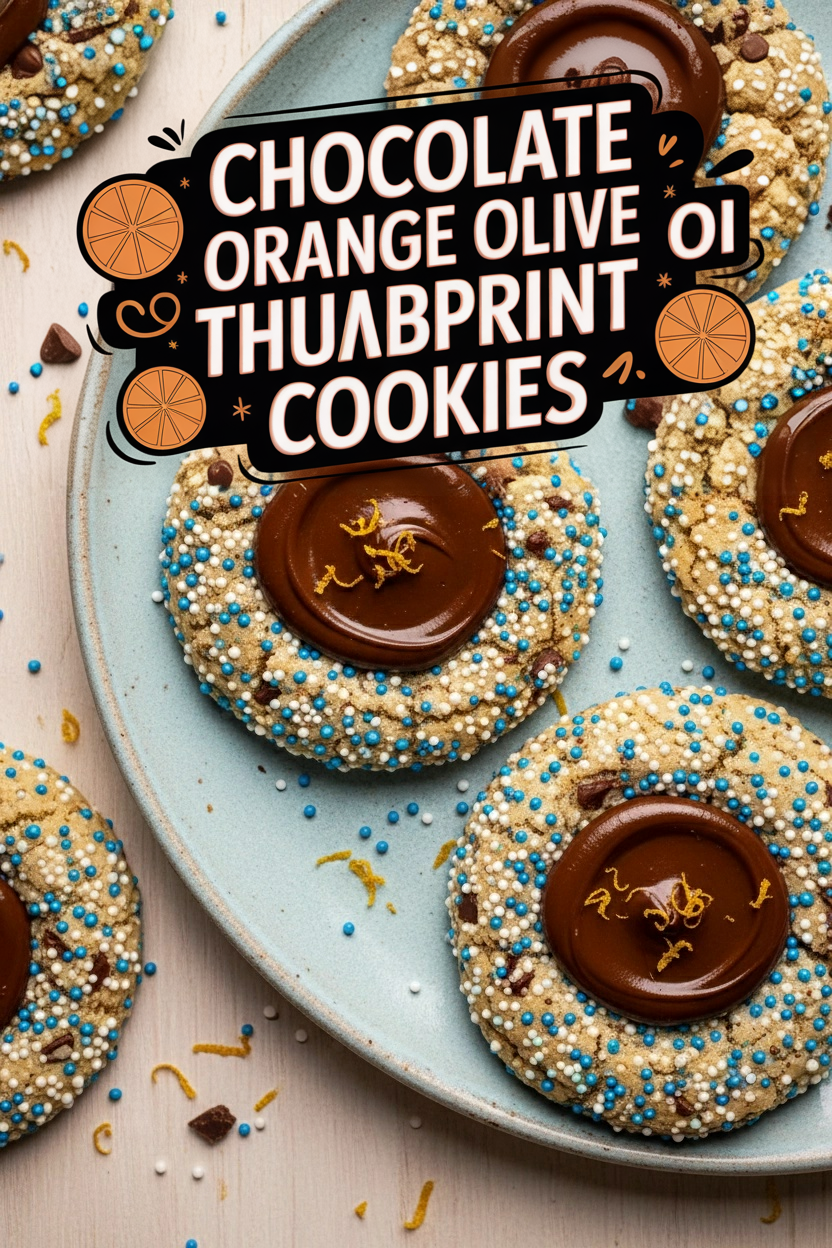 Chocolate Orange Olive Oil Thumbprint Cookies