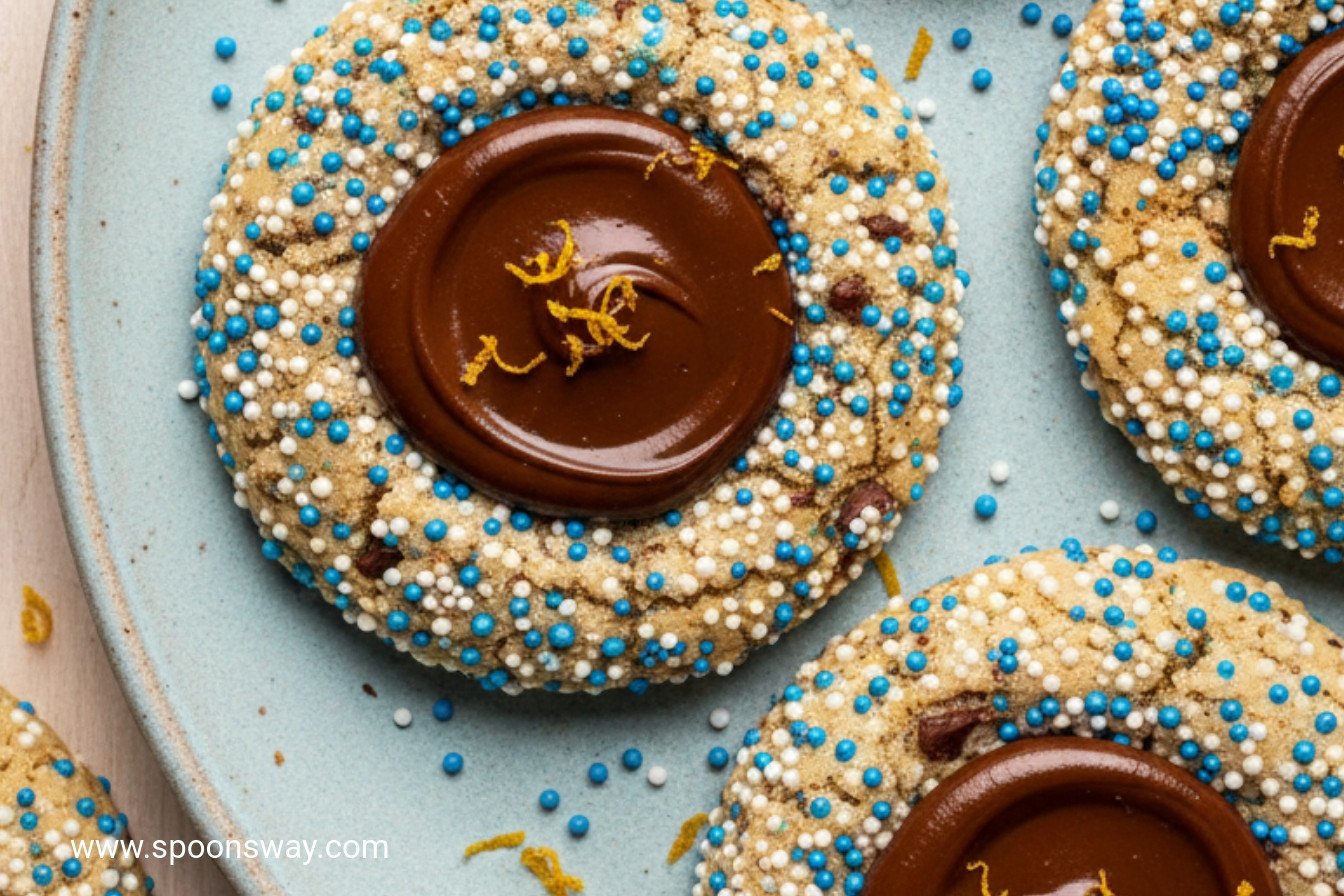 Chocolate Orange Olive Oil Thumbprint Cookies