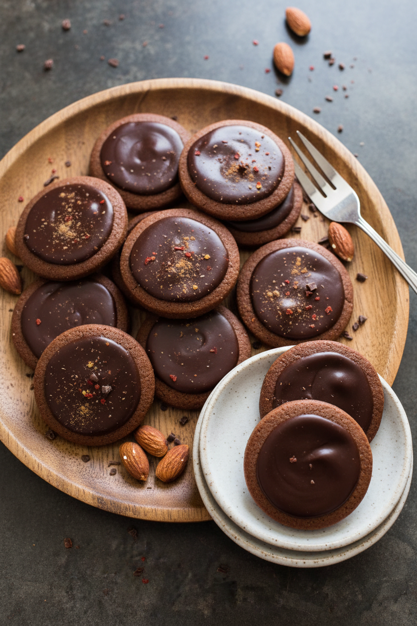 Cinnamon Spiced Chocolate Shortbread Cookies