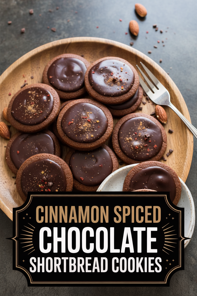 Cinnamon Spiced Chocolate Shortbread Cookies
