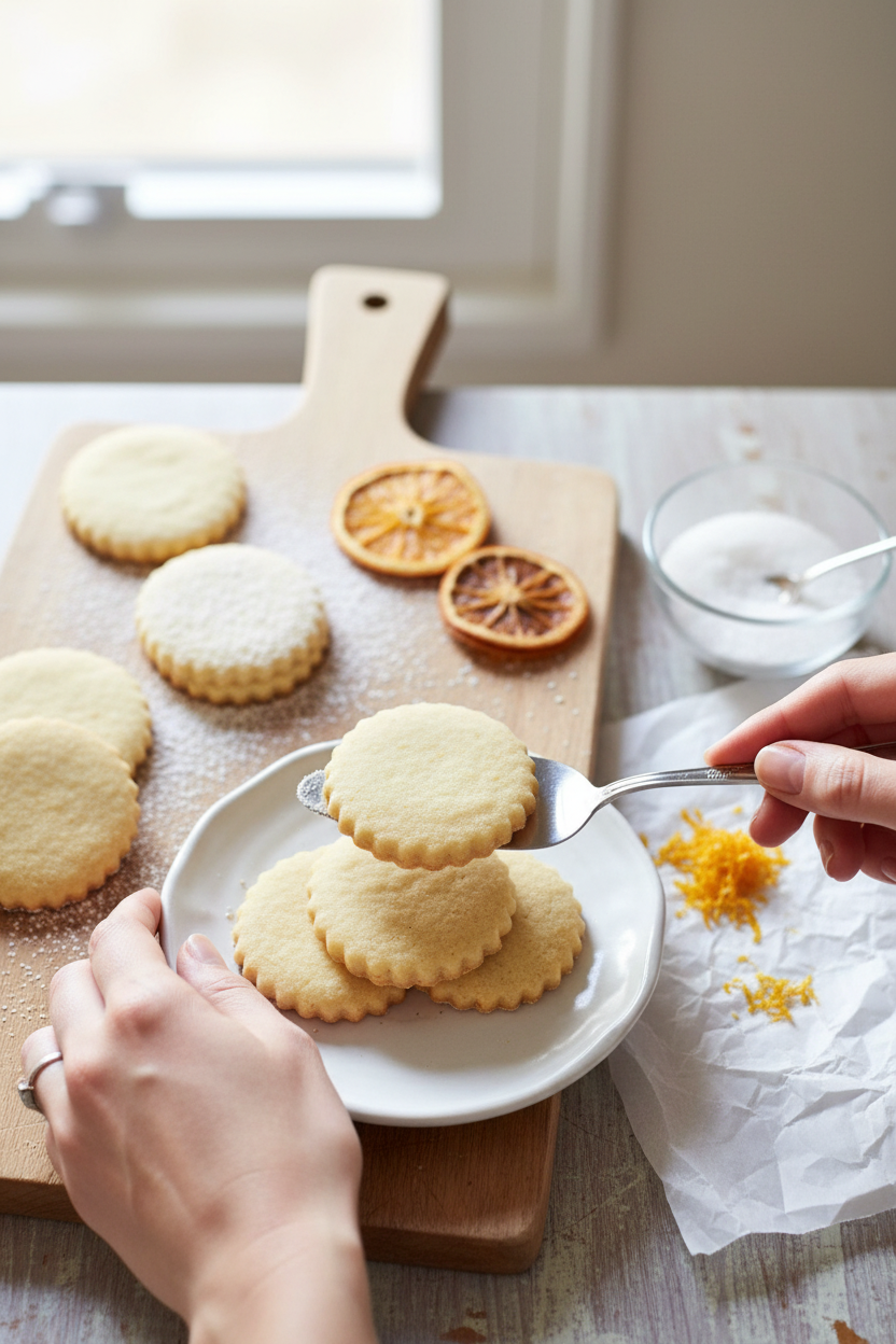Citrus Cornmeal Shortbread Cookies