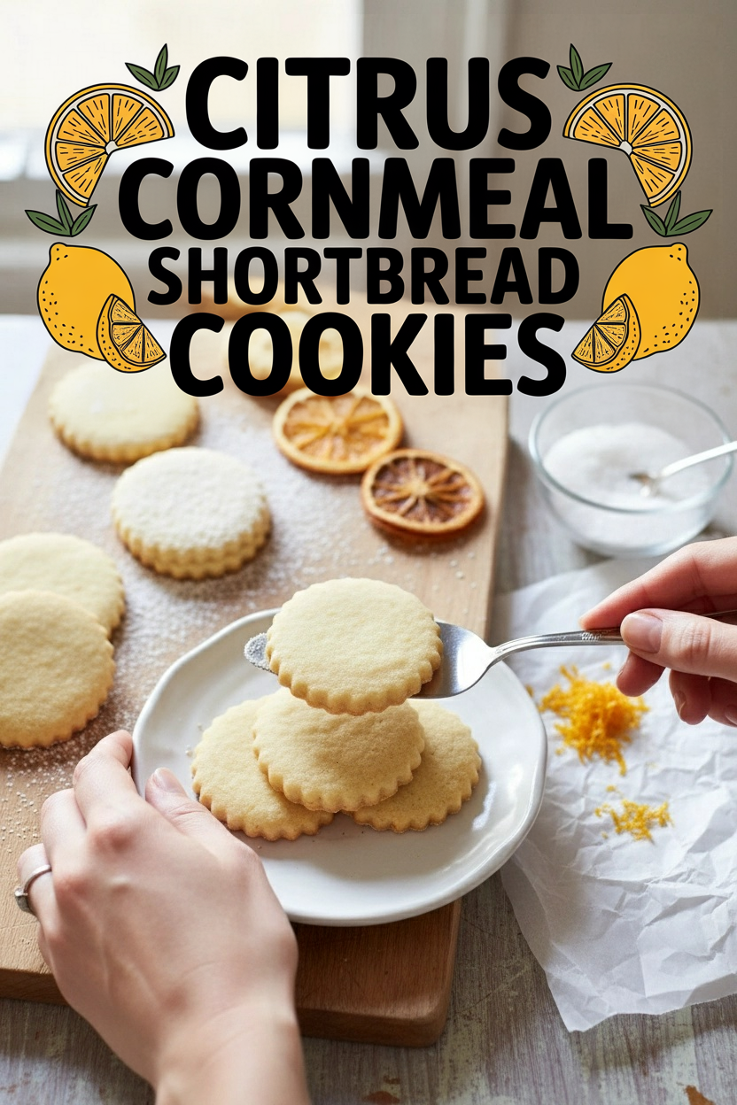 Citrus Cornmeal Shortbread Cookies