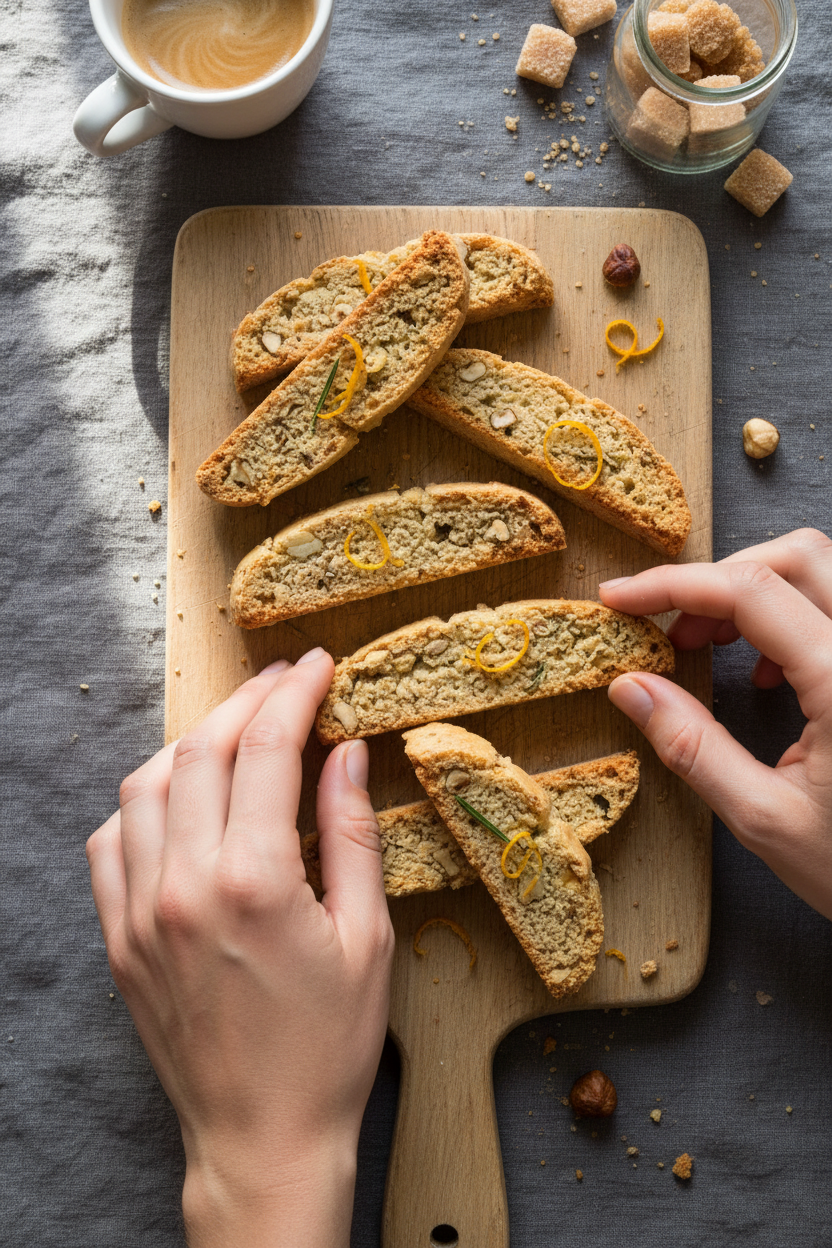 Citrus Hazelnut Twice Baked Biscotti