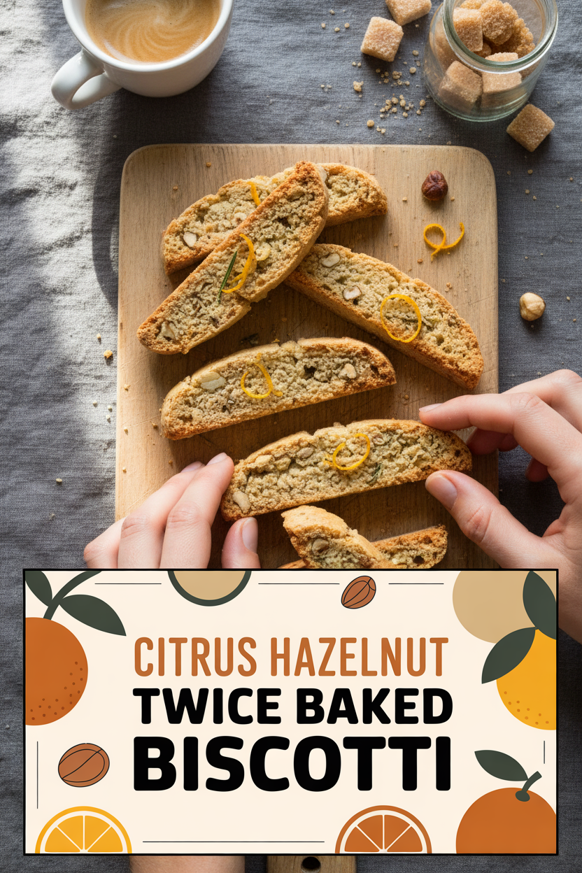 Citrus Hazelnut Twice Baked Biscotti