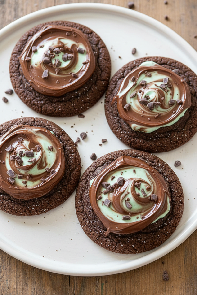 Cool Mint Chocolate Crunch Cookies