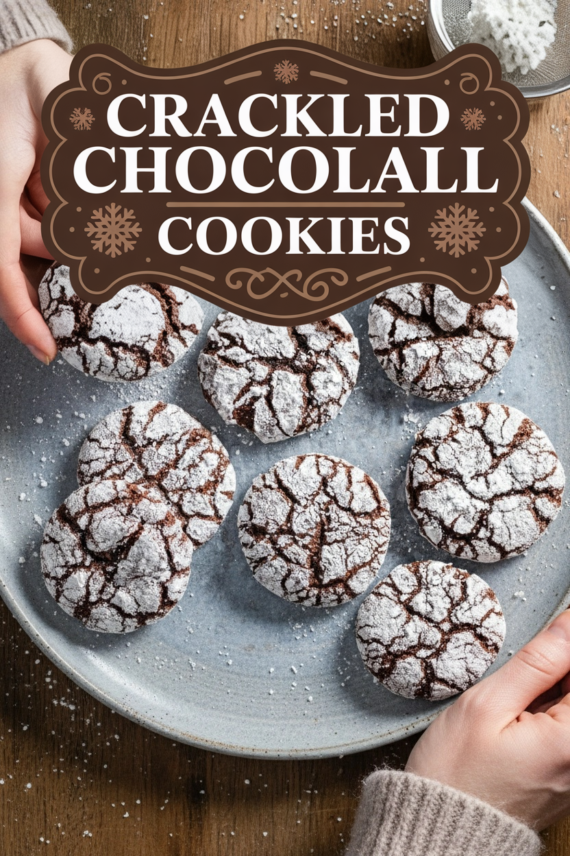 Crackled Chocolate Snowball Cookies