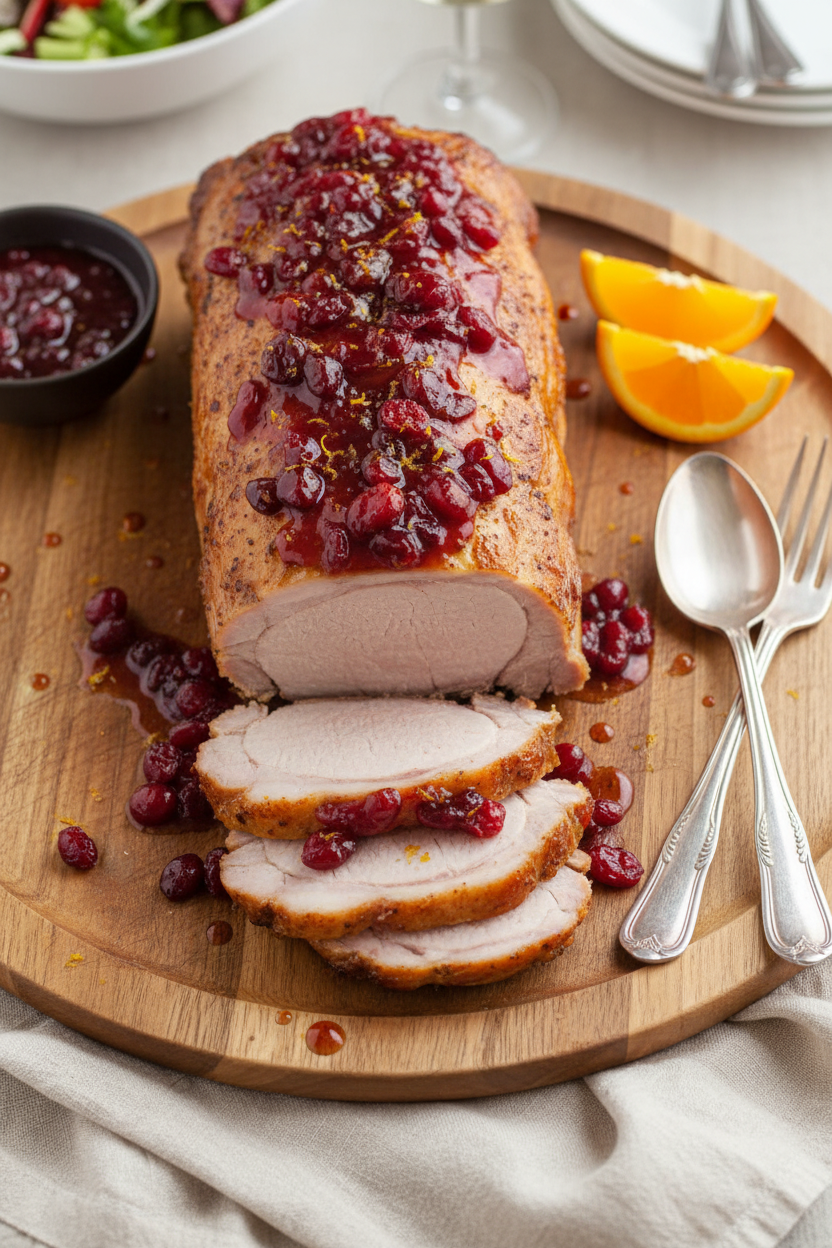 Cranberry Orange Glazed Pork Loin Roast
