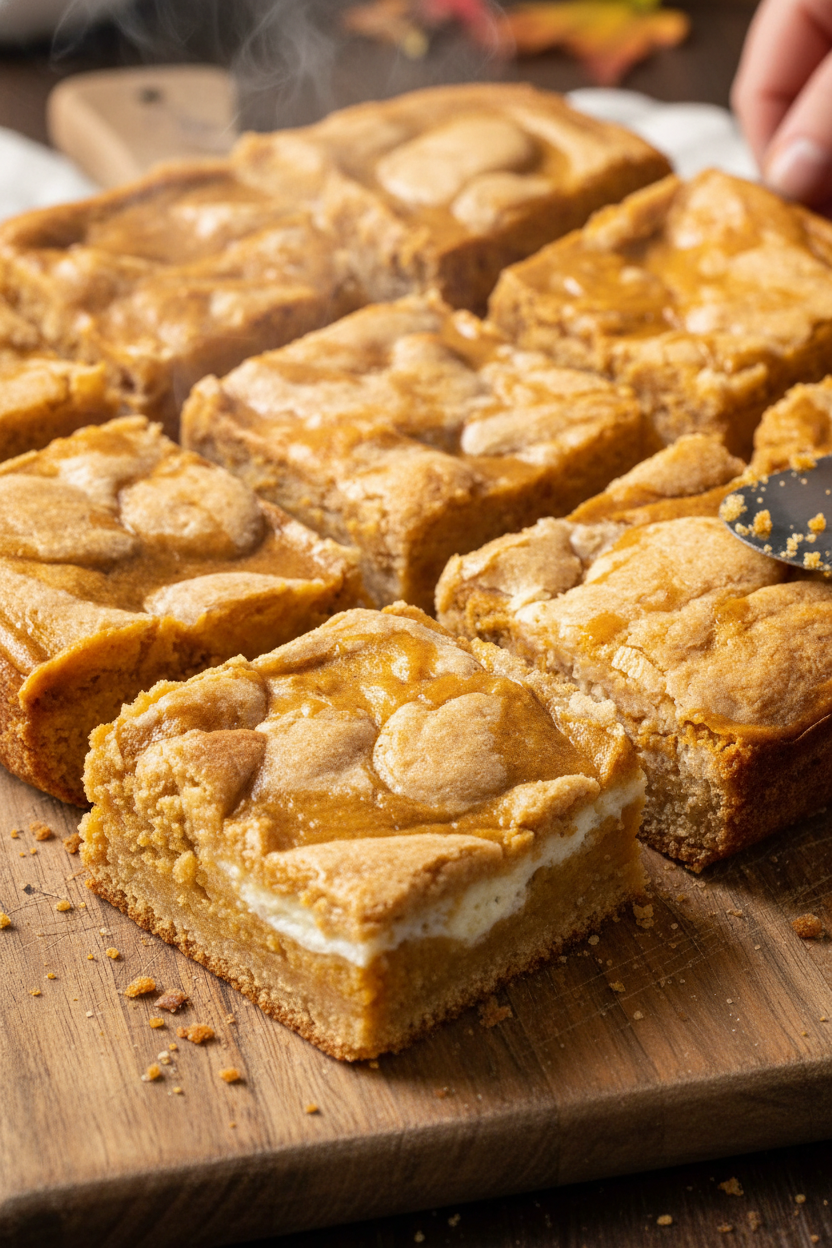 Cream Cheese Swirled Pumpkin Blondies