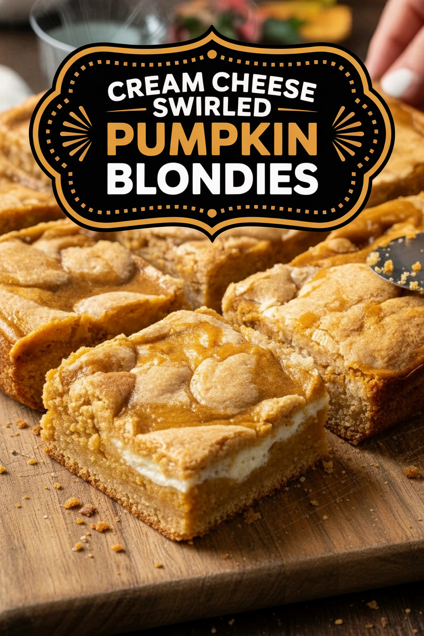 Cream Cheese Swirled Pumpkin Blondies