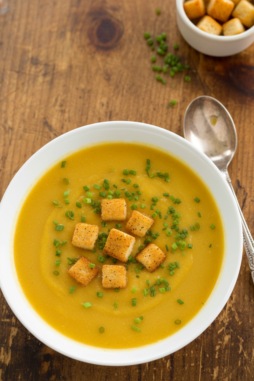 Creamy Butternut Squash and Apple Slow Cooker Soup