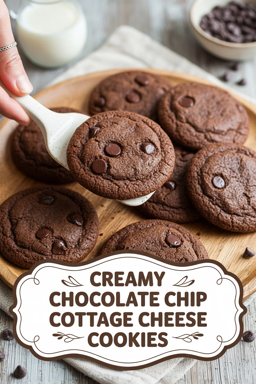 Creamy Chocolate Chip Cottage Cheese Cookies