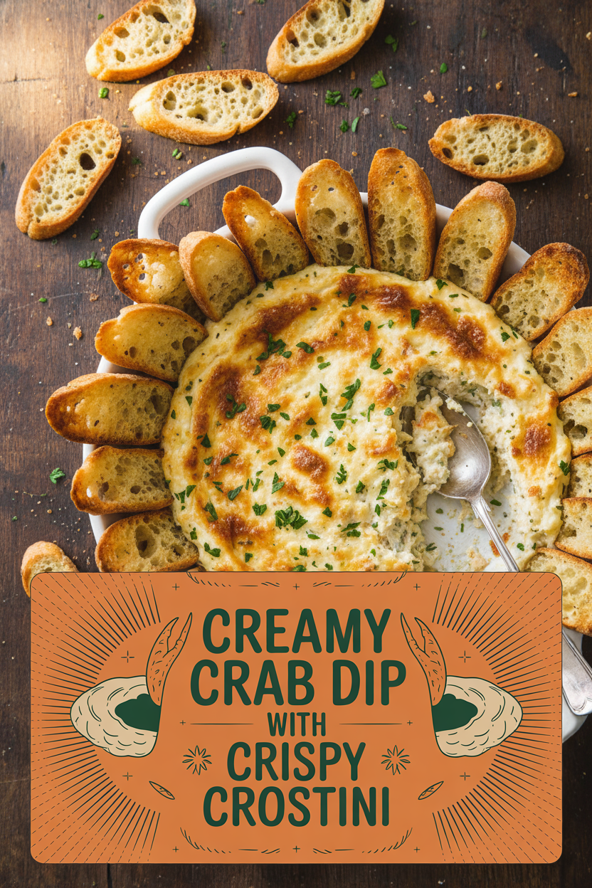 Creamy Crab Dip with Crispy Crostini