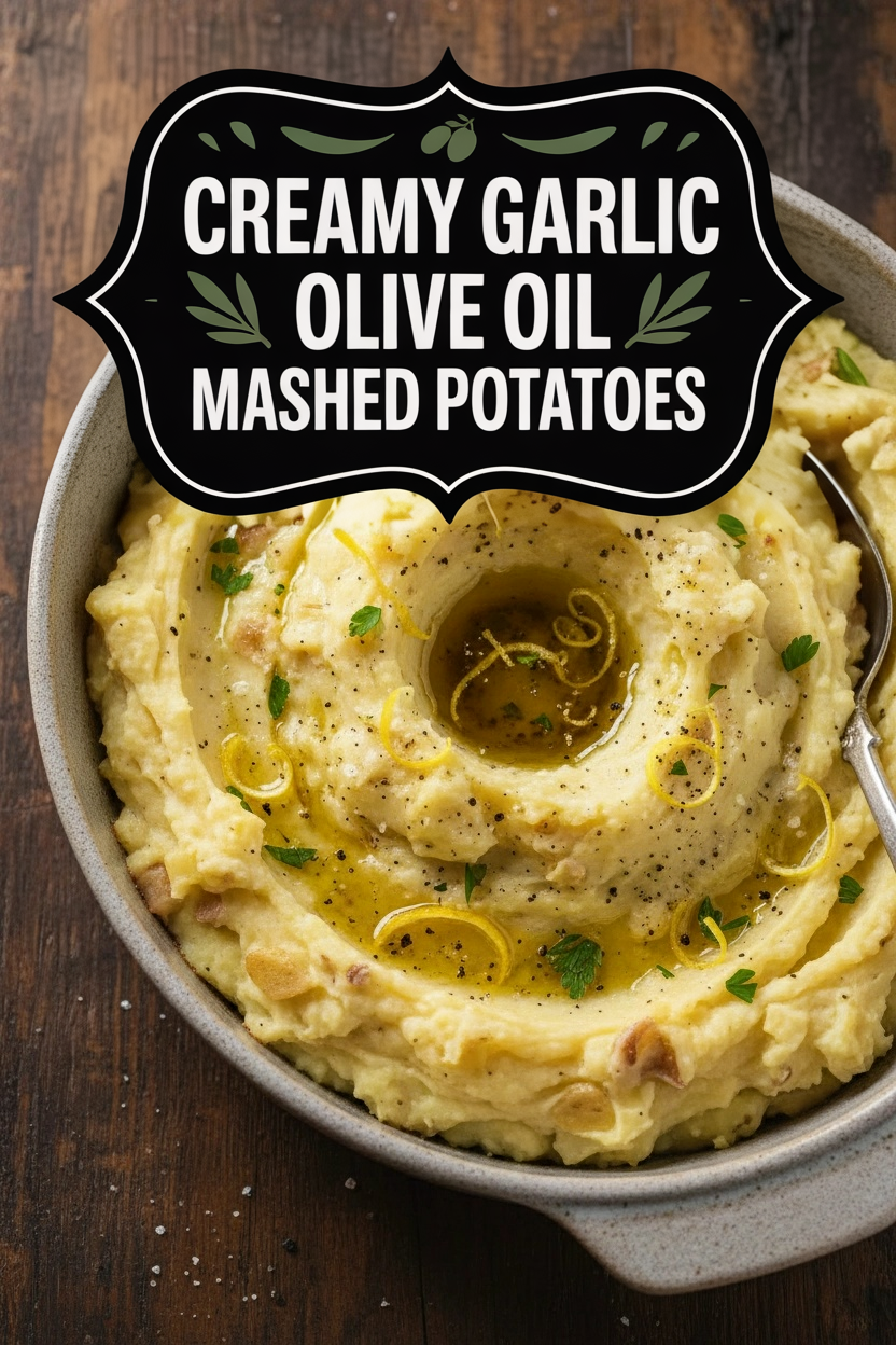 Creamy Garlic Olive Oil Mashed Potatoes