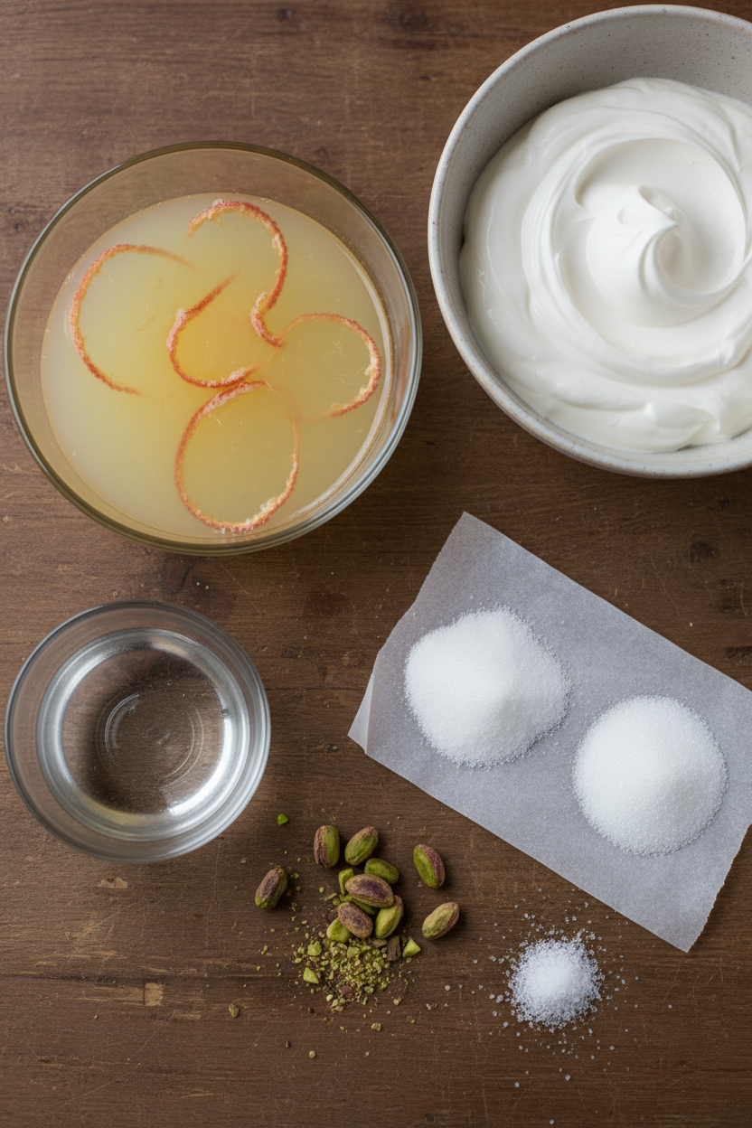 Creamy Grapefruit Dessert with Candied Pistachios