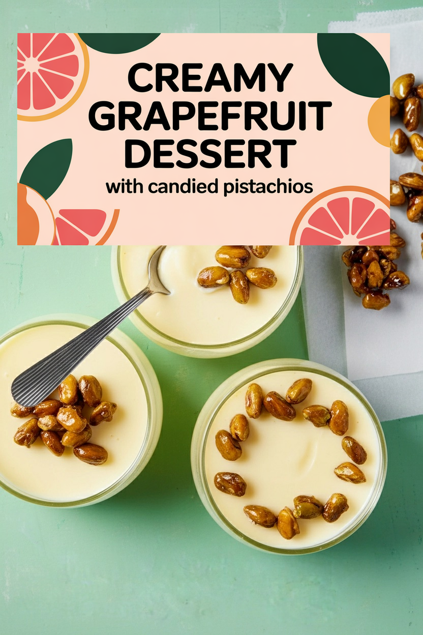 Creamy Grapefruit Dessert with Candied Pistachios