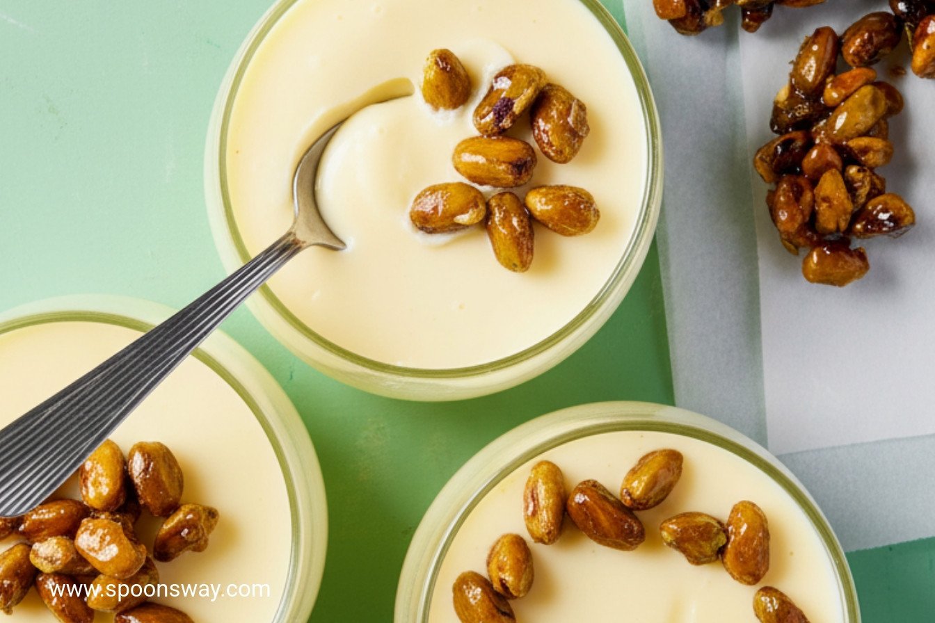 Grapefruit Posset with Candied Pistachios