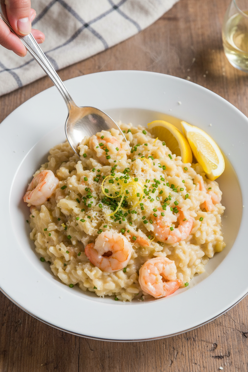 Creamy Shrimp Risotto with Lemon