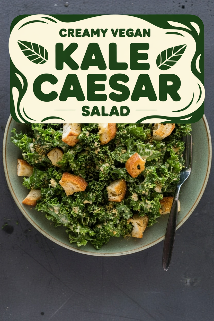 Creamy Vegan Kale Caesar Salad