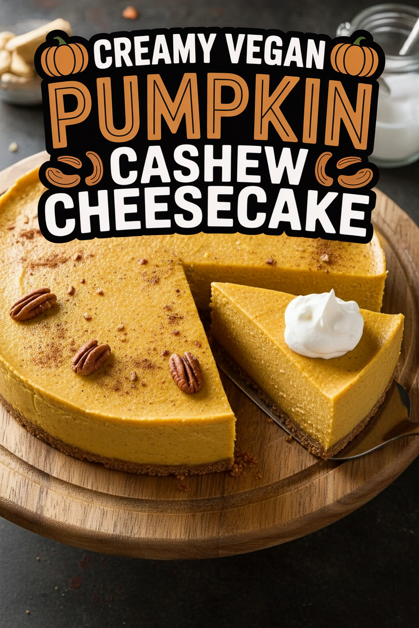 Creamy Vegan Pumpkin Cashew Cheesecake