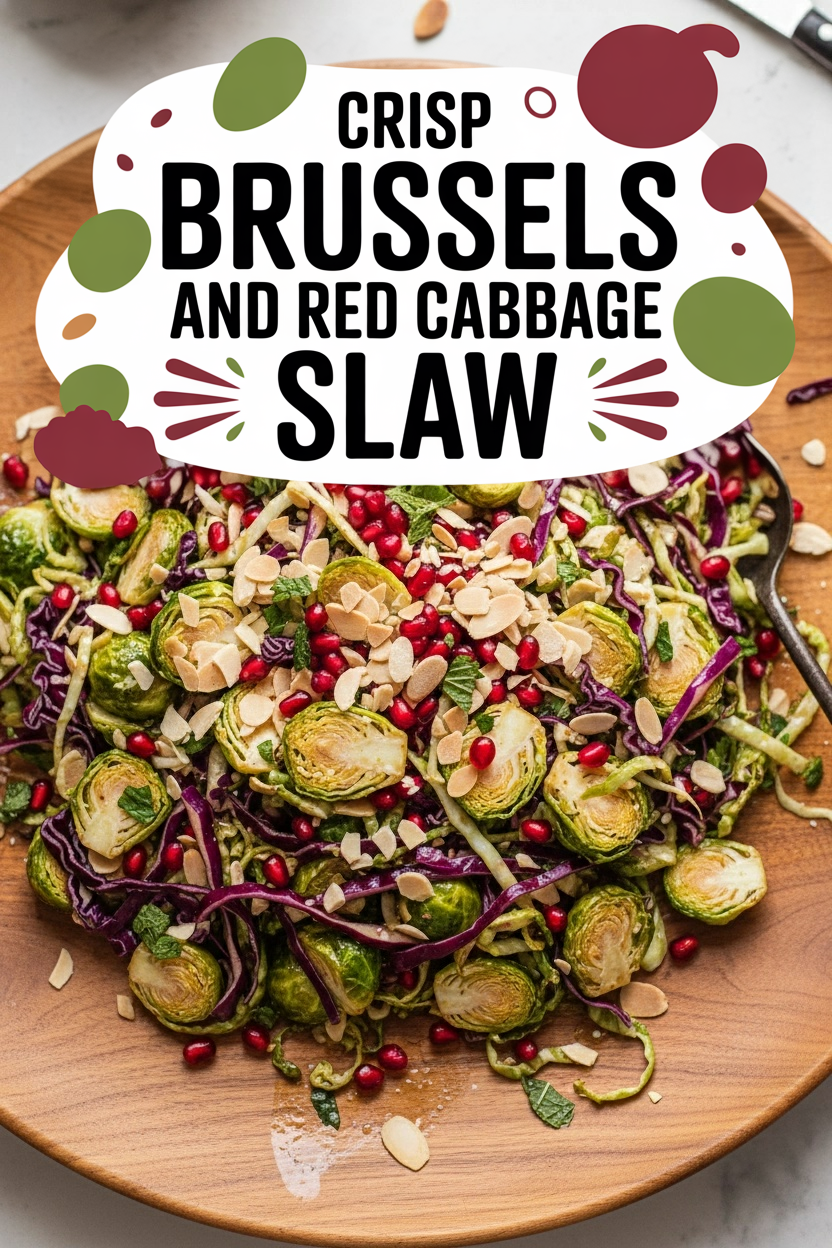 Crisp Brussels and Red Cabbage Slaw