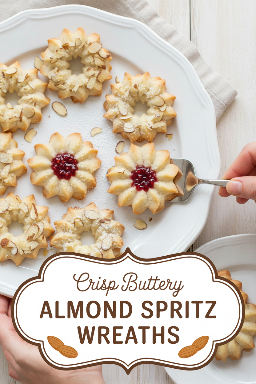 Crisp Buttery Almond Spritz Wreaths
